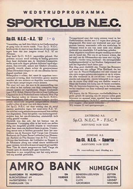 AZ Programma 10-aug-1969 NEC uit